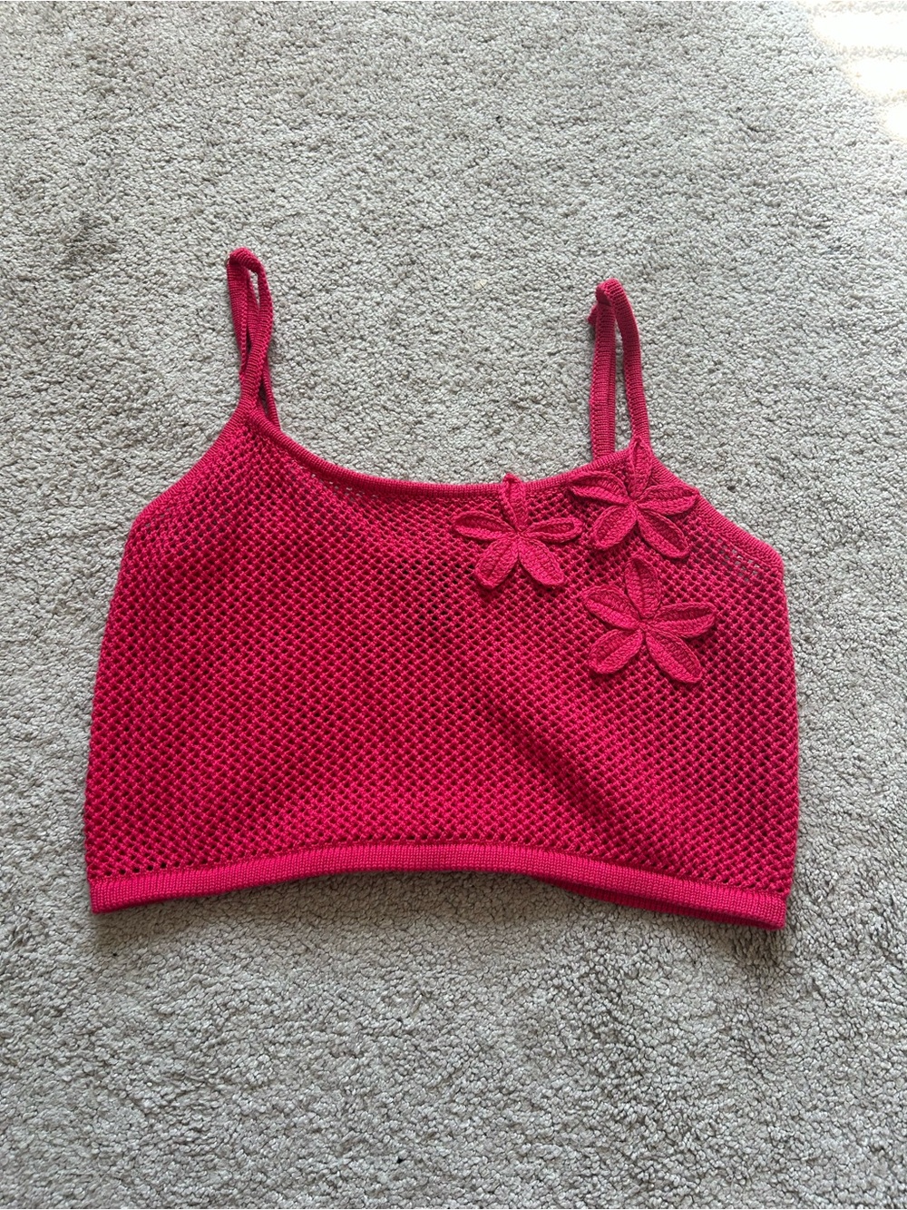 Forever 21 Hot Pink Crocheted Top